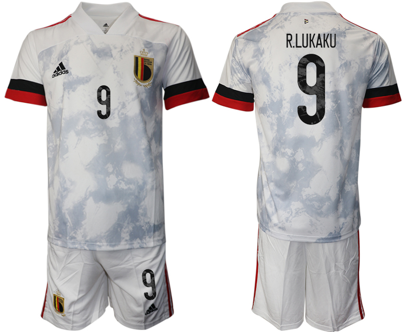 Men 2021 European Cup Belgium away white #9 Soccer Jersey->portugal jersey->Soccer Country Jersey